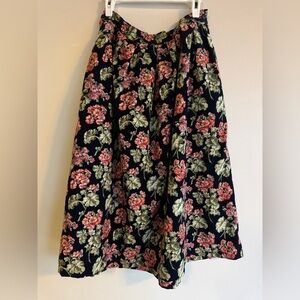 VTG Herman Geist Floral Corduroy Midi Skirt Dark Cottagecore Academica Large 12